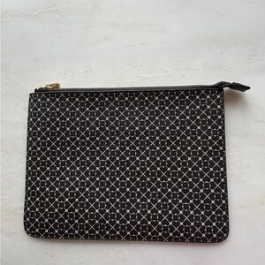 Black Patterned Zip Pouch